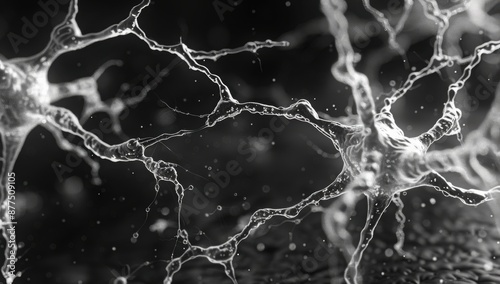 A transmission electron microscopy image displaying the dynamic crosslinking between actin and spectrin proteins in maintaining the structural integrity of the cytoskeleton during cel photo