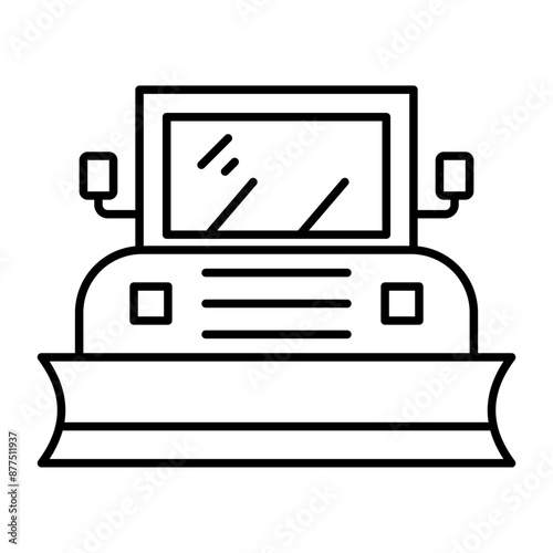 Snowplow Vector Line Icon