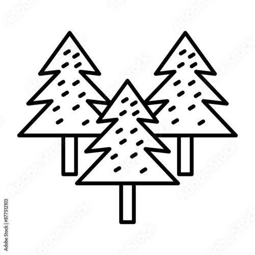 Forest Vector Line Icon