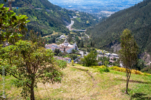 The Guapulo church, between the two valleys, close to Quito, on a sunny morning, Ecuador