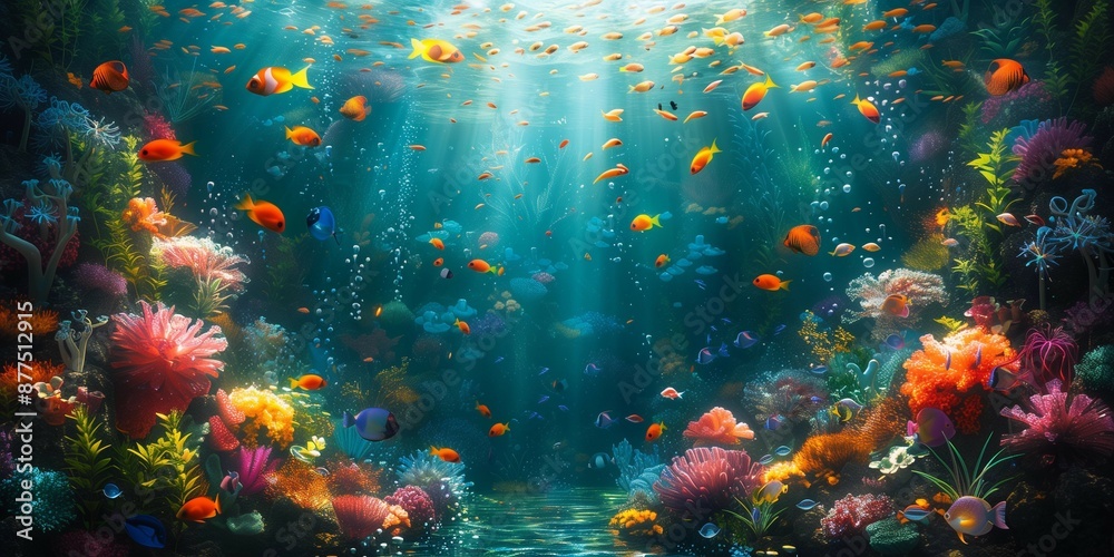 Dreamy Aquatic Wonderland, generative ai Dreamy Aquatic Wonderland, generative ai