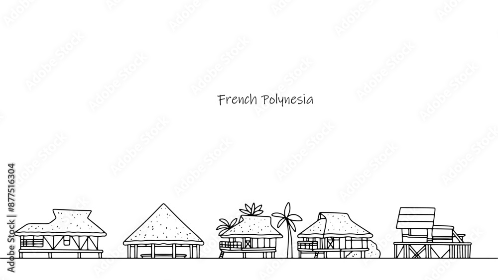Naklejka premium Sights of French Polynesia