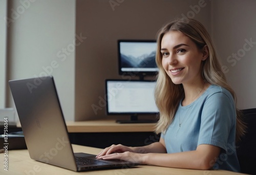 Remote Worker in Modern Office Setting