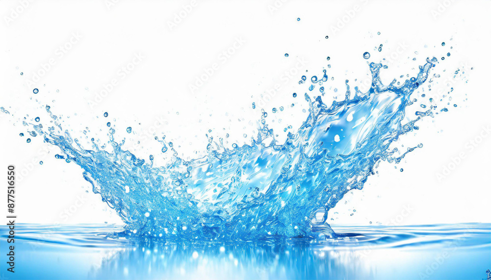 sparks of blue water on a white background sparks of blue water on a white background