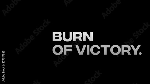 Burn of Victory title with a burning text effect