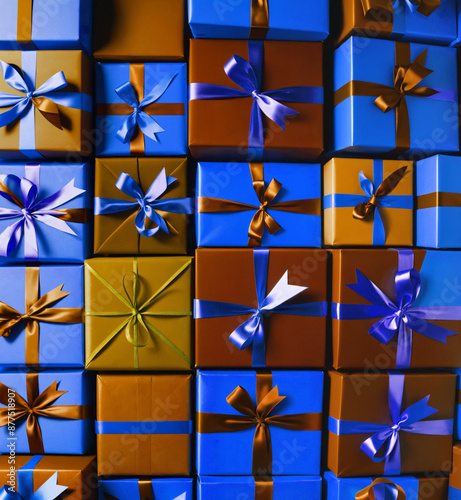 top view of christmas gifts...