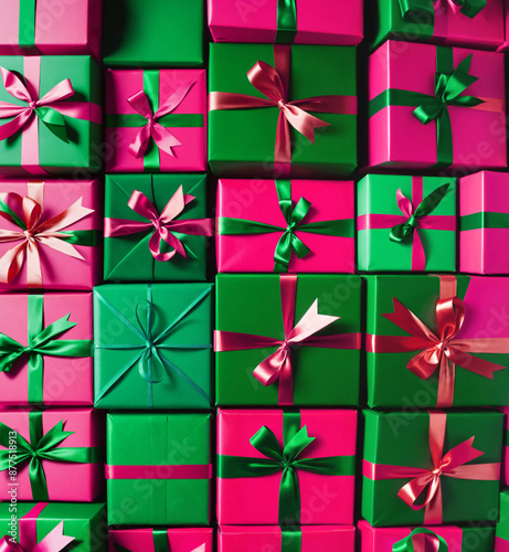 Top view of Christmas gifts...