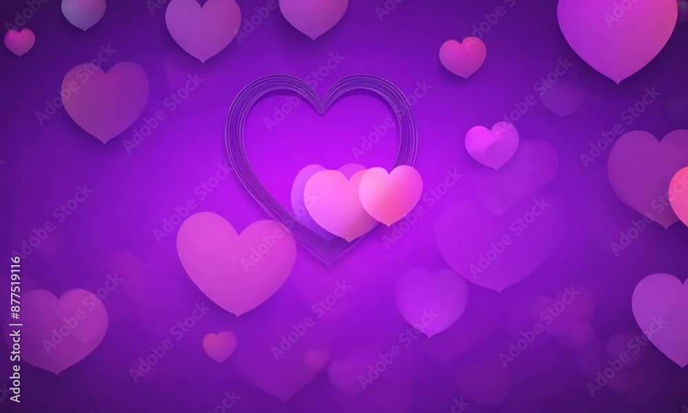 abstract purple background with hearts floating around it abstract purple background with hearts floating around it