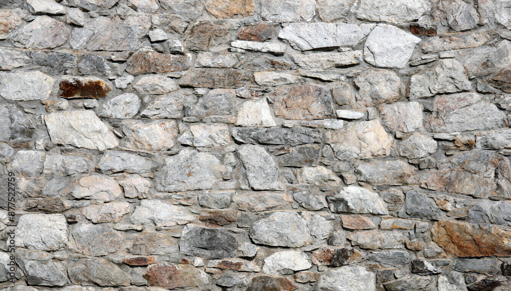 Stone wall texture background - grey stone siding with different sized stones Stone wall texture background - grey stone siding with different sized stones