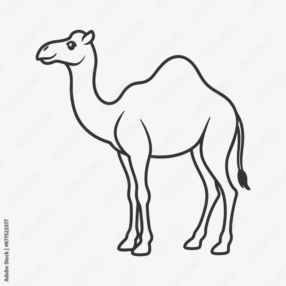 Fototapeta premium Majestic Camel Line Art Vector, An Artistic Masterpiece