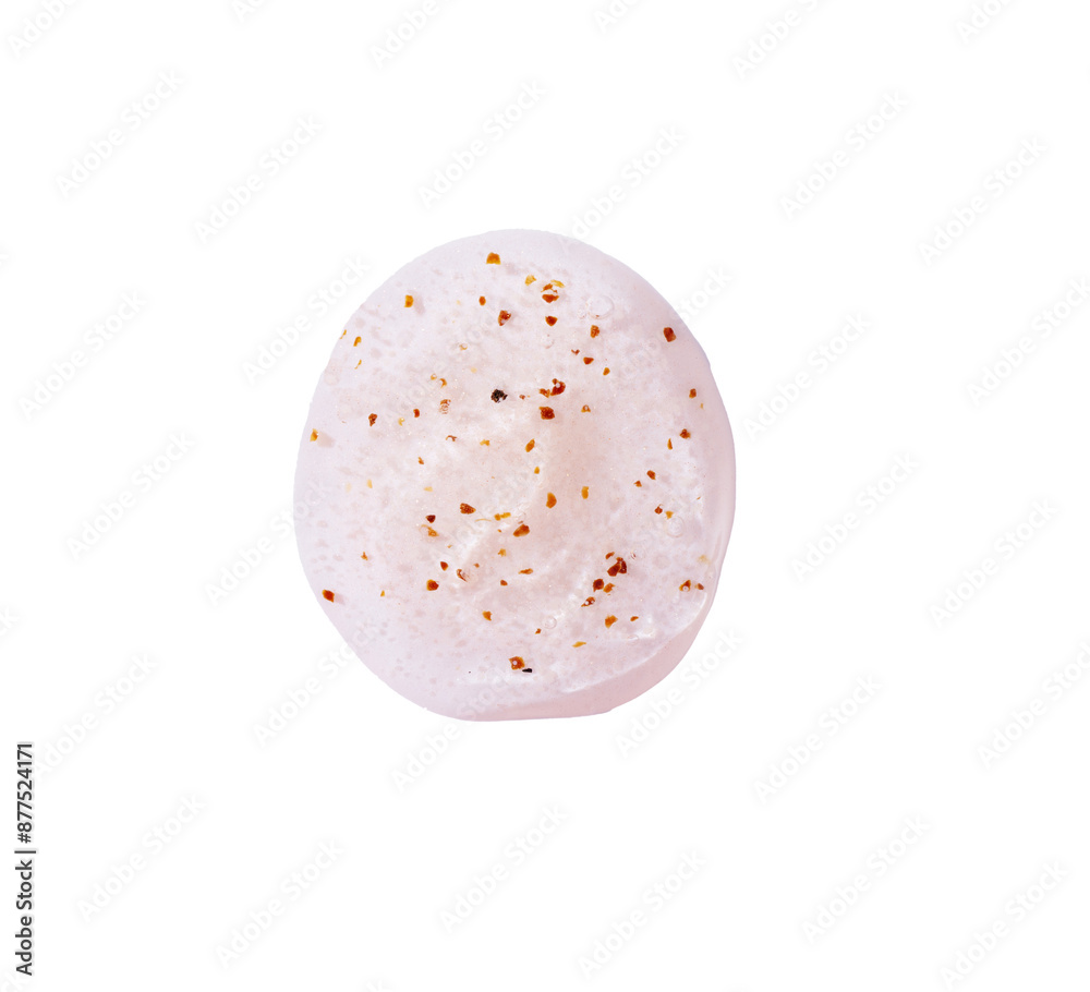 Face exfoliating scrubber swatch texture isolated on transparent background. Gel skincare cosmetic product texture for design. Face exfoliating scrubber swatch texture isolated on transparent background. Gel skincare cosmetic product texture for design.