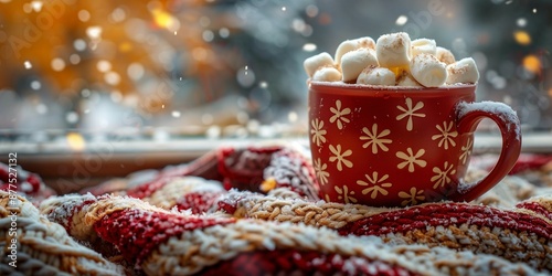 Wallpaper Mural Warmth and Comfort in a Winter Setting, generative ai Torontodigital.ca