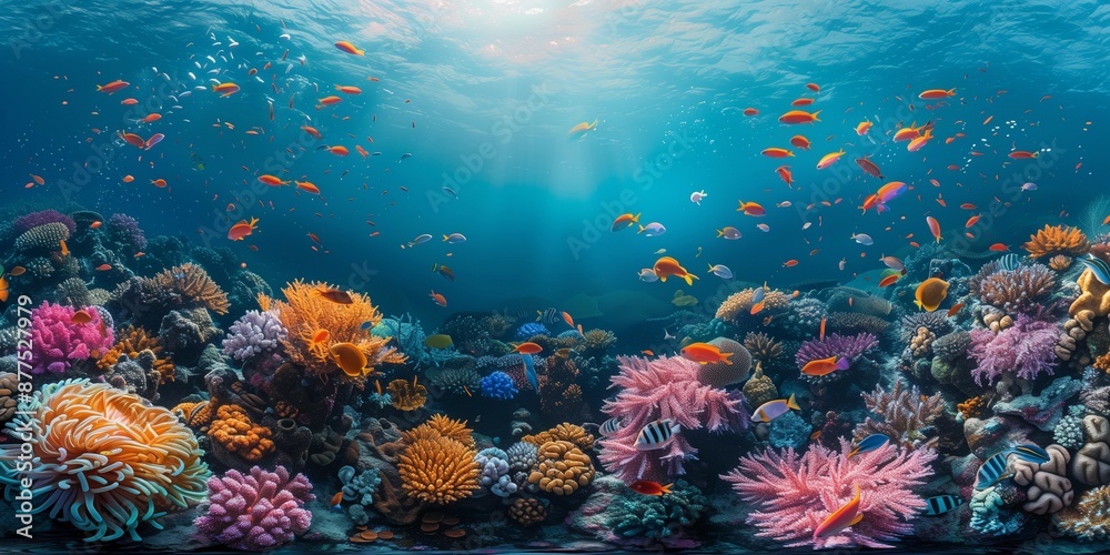 Vibrant Coral Reefs and Exotic Fish, generative ai Vibrant Coral Reefs and Exotic Fish, generative ai