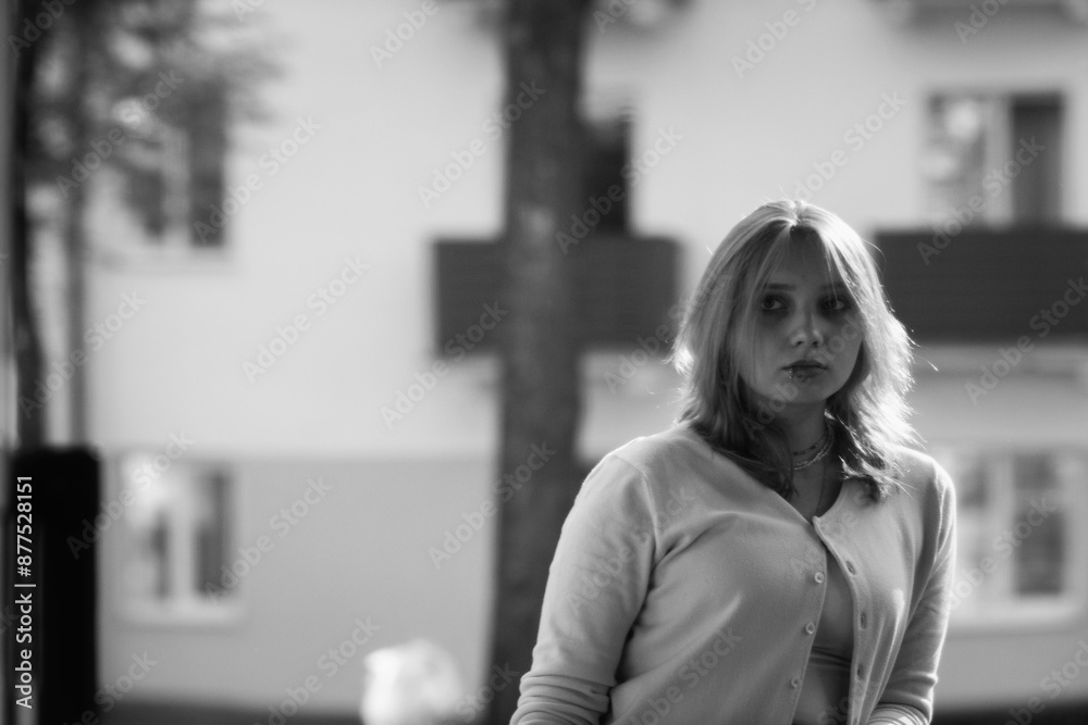 portrait of a young beautiful blonde girl in black and white style. portrait of a young beautiful blonde girl in black and white style.