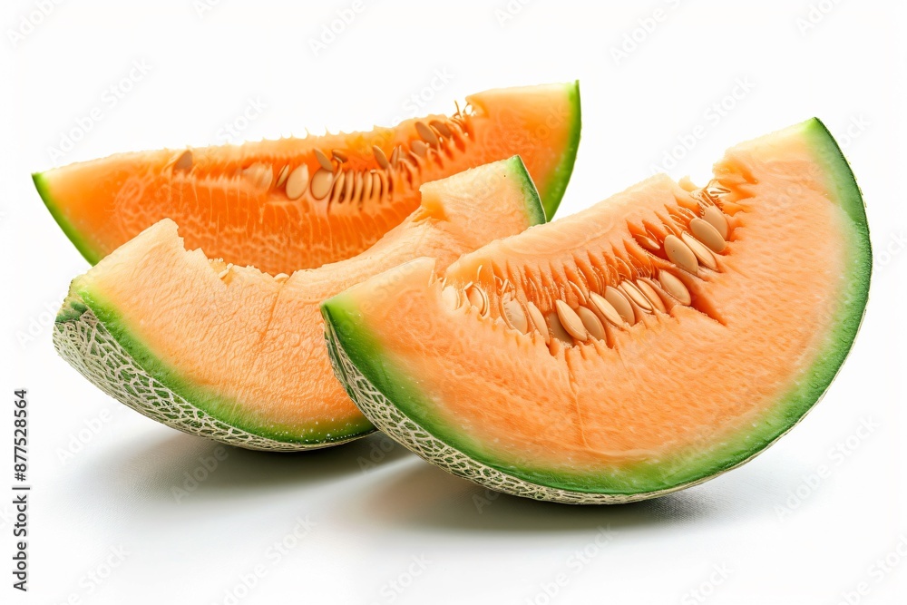 Fresh Slices of Juicy Cantaloupe Melon Fresh Slices of Juicy Cantaloupe Melon