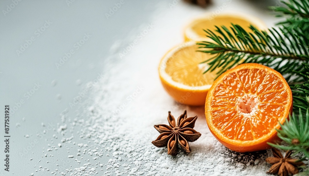 orange and winter spices, cinnamon sticks orange and winter spices, cinnamon sticks