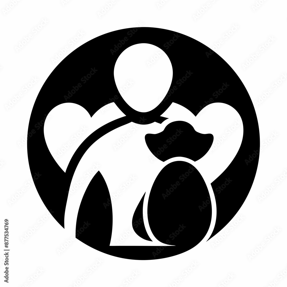 silhouette of a person with a cat and a dog silhouette of a person with a cat and a dog