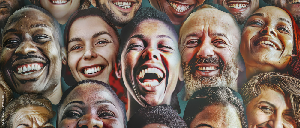 A diverse group of people smiling and laughing together, representing joy and unity within a vibrant community. A diverse group of people smiling and laughing together, representing joy and unity within a vibrant community.