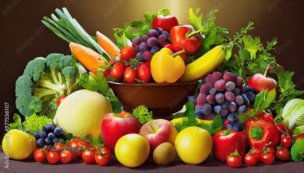different fresh fruits and vegetables organic on table top, Colorful various fresh vegetables for eating healthy and dieting different fresh fruits and vegetables organic on table top, Colorful various fresh vegetables for eating healthy and dieting