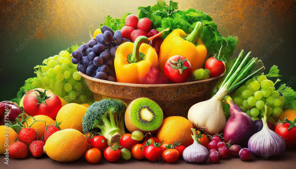 different fresh fruits and vegetables organic on table top, Colorful various fresh vegetables for eating healthy and dieting different fresh fruits and vegetables organic on table top, Colorful various fresh vegetables for eating healthy and dieting