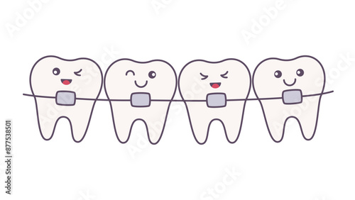 teeth row with braces