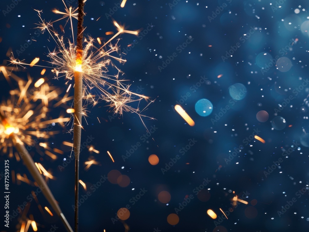 Obraz premium Sparkling celebration - festive sparkler lights