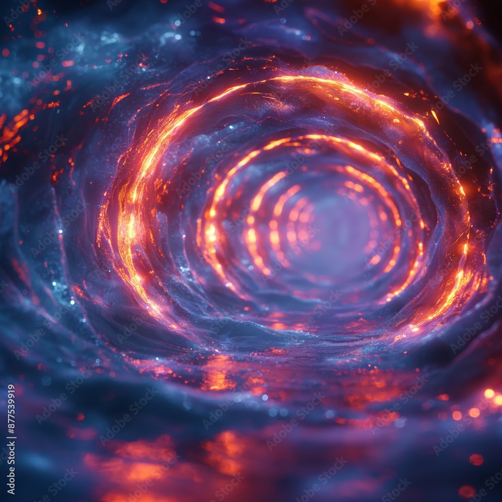 Surreal Neon Vortex with Glowing Lights Surreal Neon Vortex with Glowing Lights