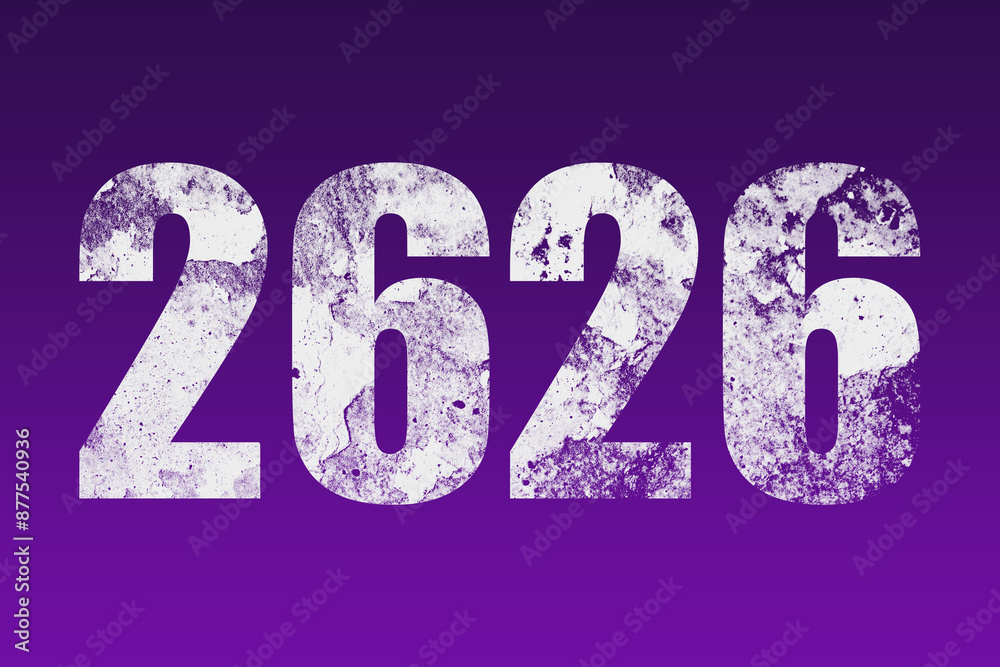 flat white grunge number of 2626 on purple background. flat white grunge number of 2626 on purple background.