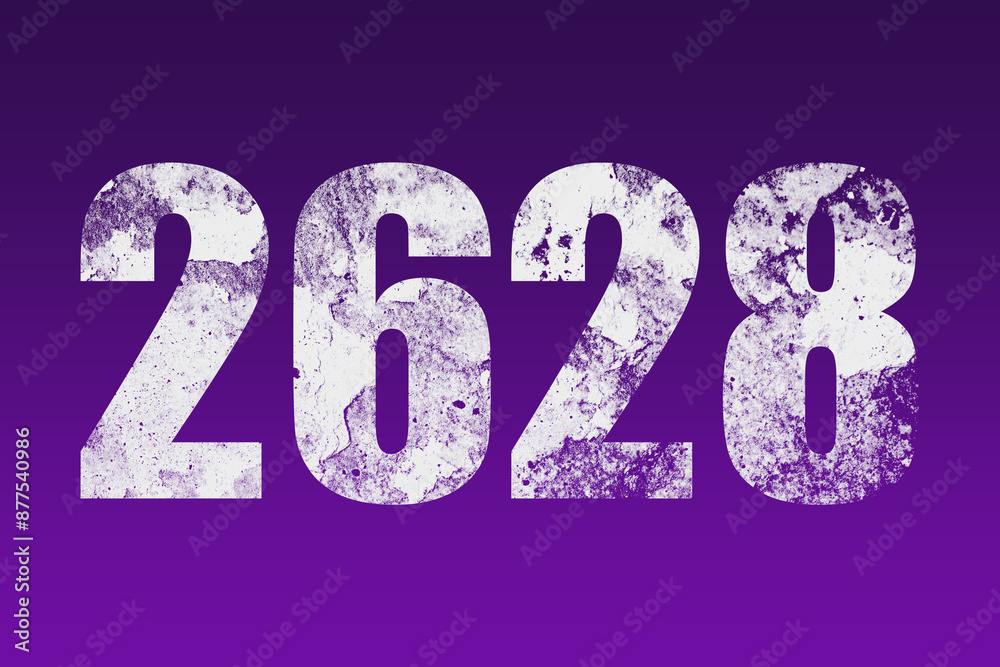 flat white grunge number of 2628 on purple background. flat white grunge number of 2628 on purple background.