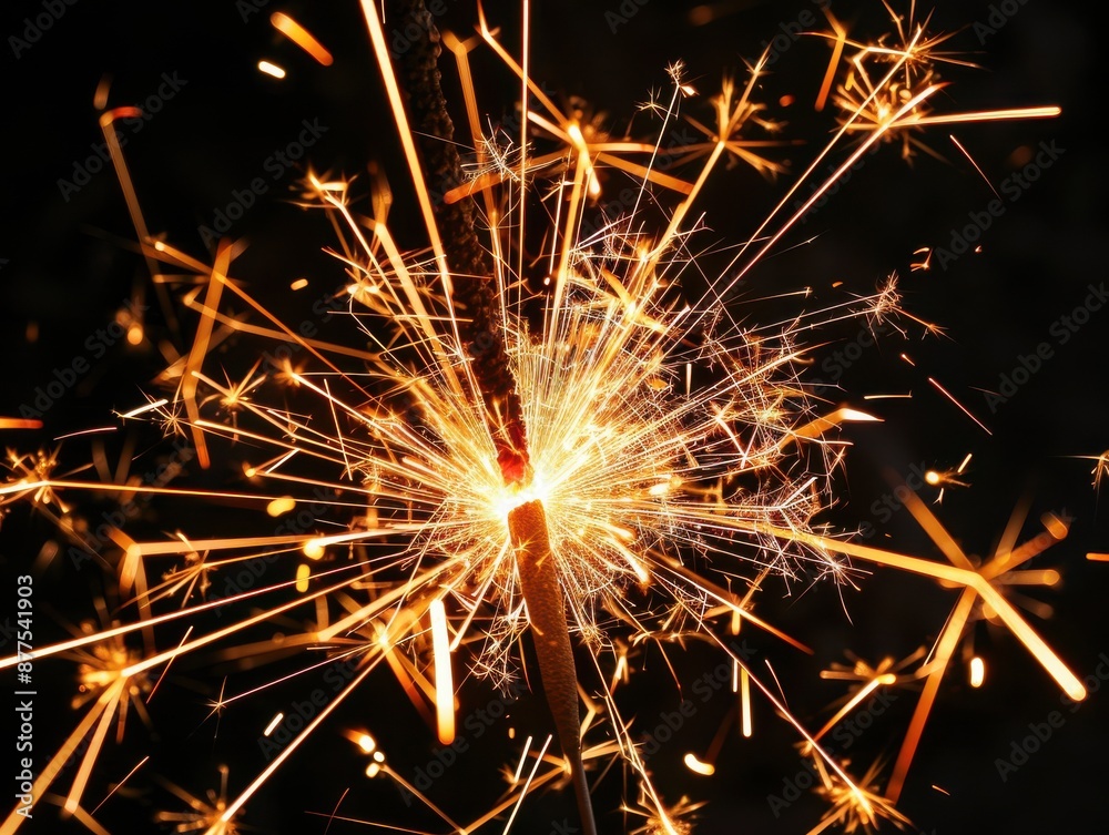 Obraz premium Sparkling celebration close-up of burning sparklers