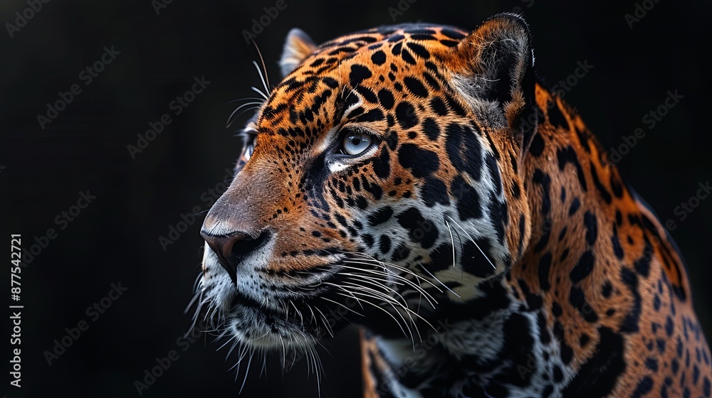 Obraz premium Jaguar on a black background