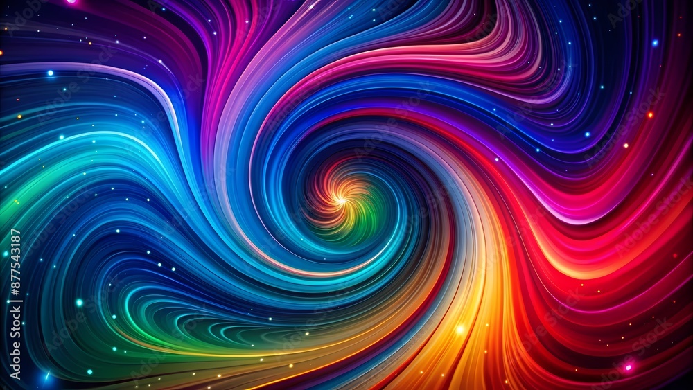 Fototapeta premium Dynamic Spiral of Vibrant Colors in Cosmic Abstract Background