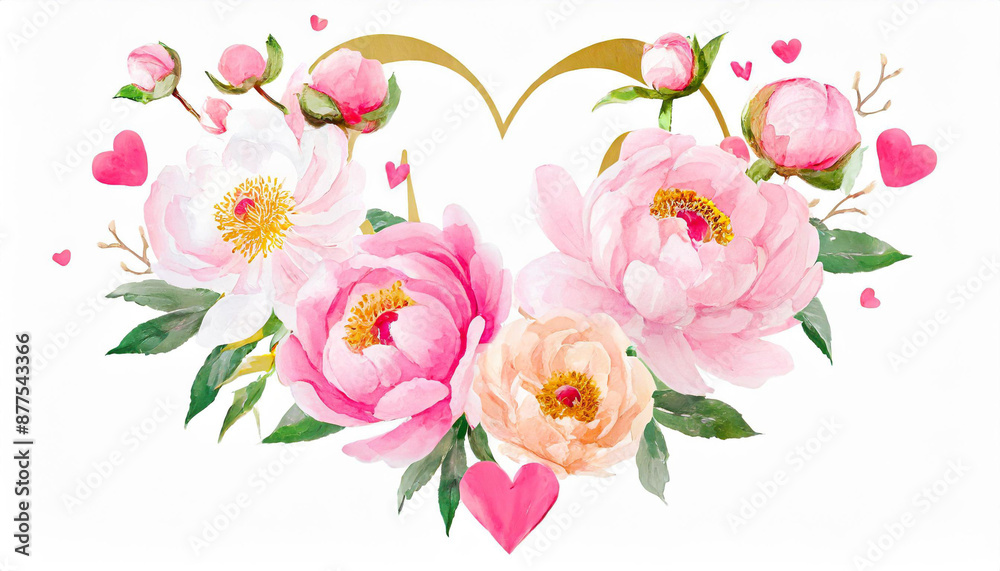 romance pastel valentine background color spring peonies design watercolor blossom flower romance pastel valentine background color spring peonies design watercolor blossom flower
