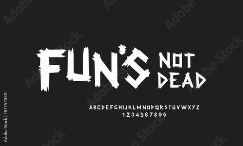 Vector punk style typography lettering and font in different versions set for grunge, band, font flyers and posters design or ransom notes.