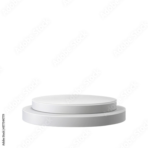 White Round Pedestal Isolated on White Background,  Pedestal, Podium, Round, Display