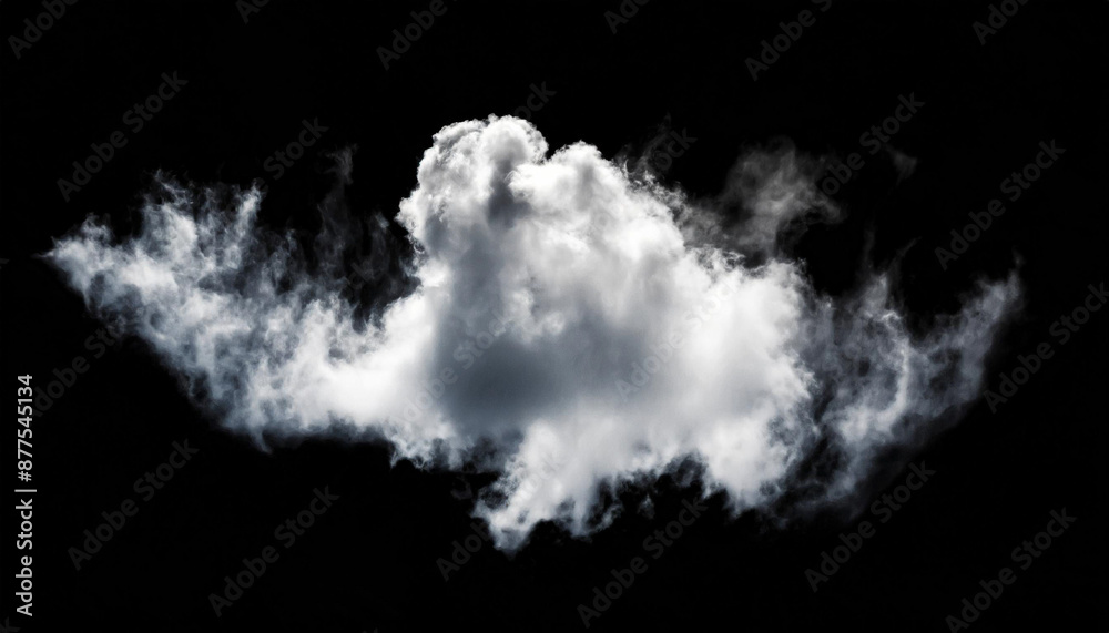 White cloud isolated on black background ,Textured smoke ,brush effect White cloud isolated on black background ,Textured smoke ,brush effect