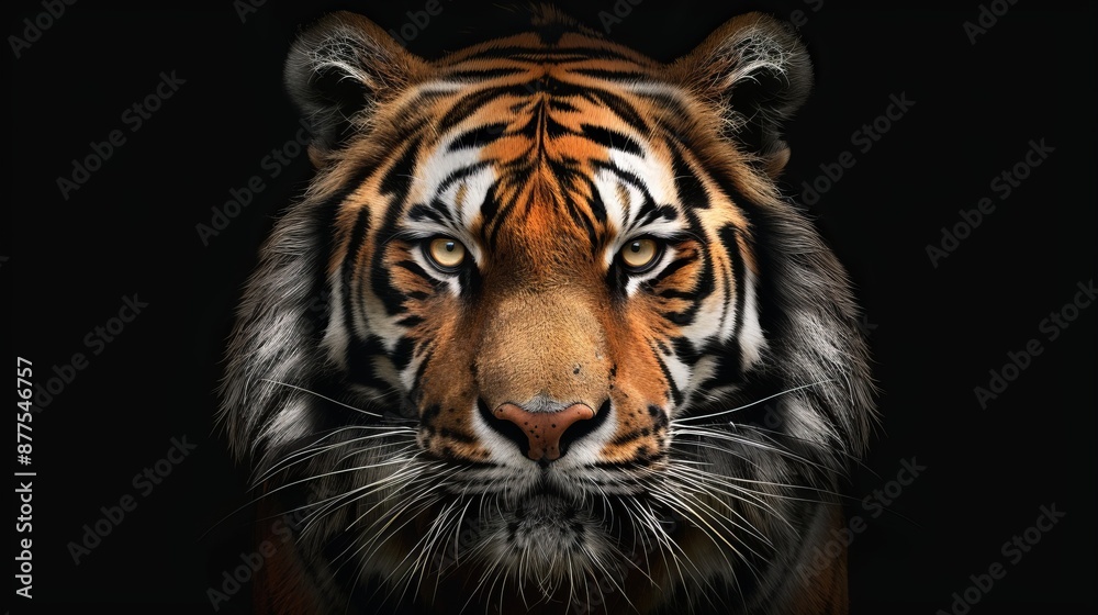 Fototapeta premium Tiger on a black background