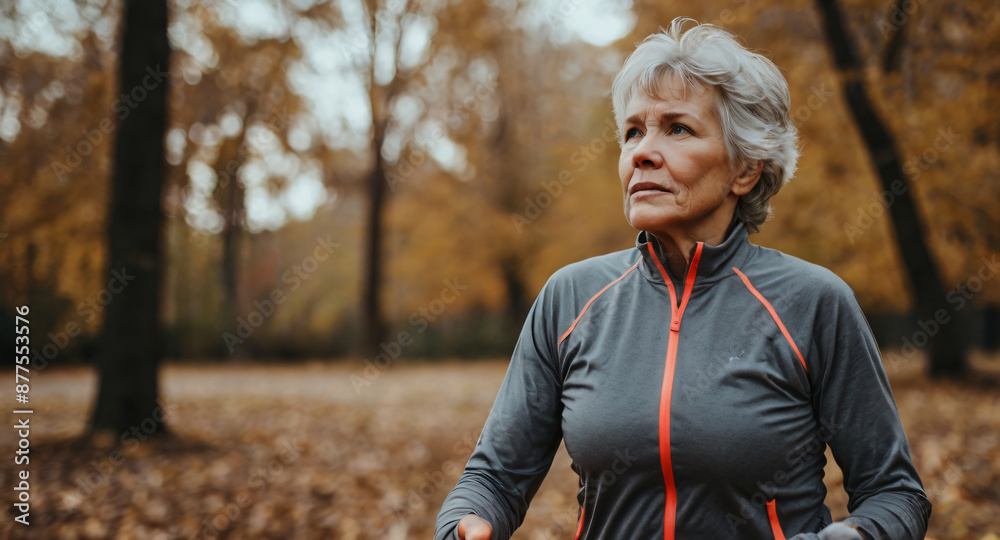 Obraz premium Portrait of a senior person exercising, coming, retirement