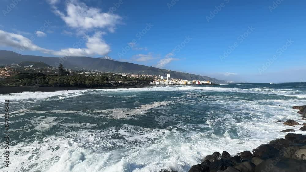 ocean in Puerto de la Cruz de Tenerife, Spain ocean in Puerto de la Cruz de Tenerife, Spain