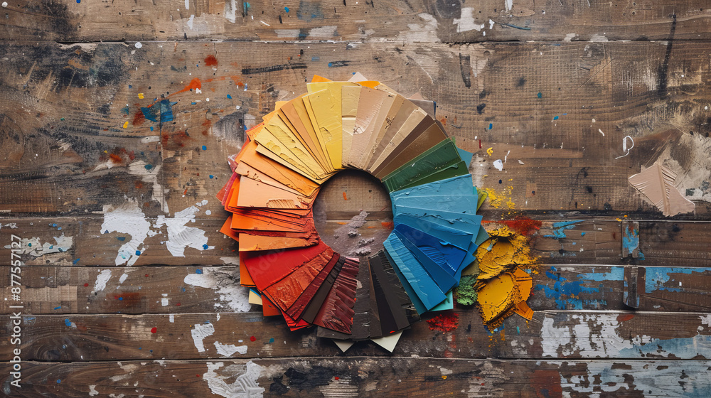 Color Samples: Arrange paint chips or fabric swatches in a circular ...