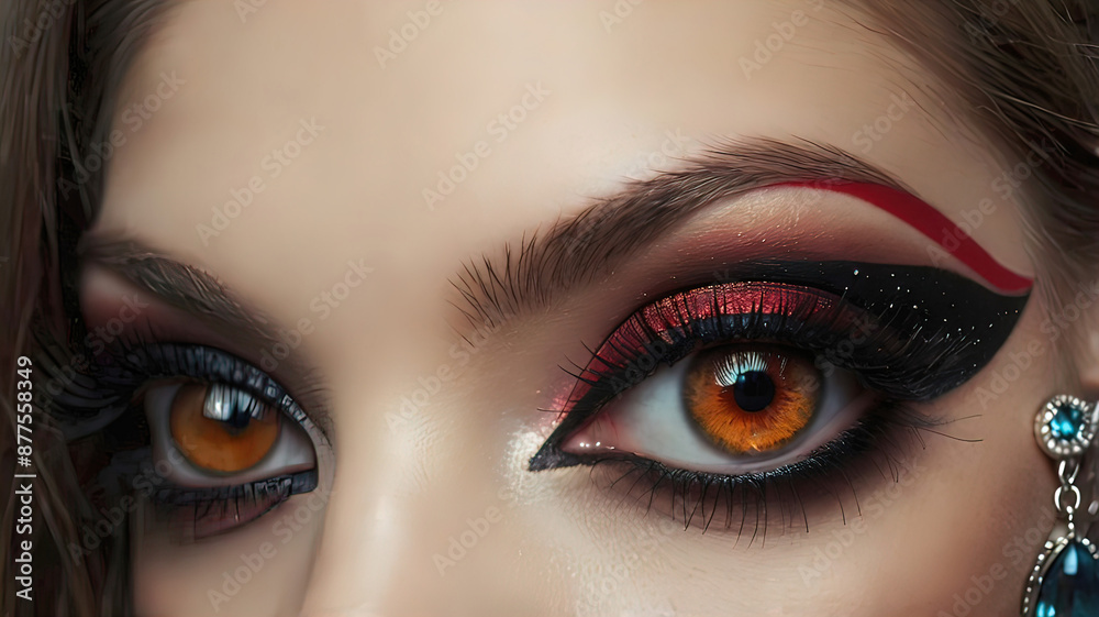 Beautiful project of festive modern makeup for women, female eye, beautiful female eye, fluffy thin eyelashes, Beautiful project of festive modern makeup for women, female eye, beautiful female eye, fluffy thin eyelashes,