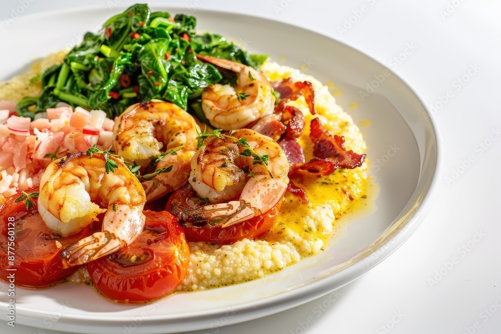 Indulgent Deconstructed Roasted Tomato Grits and Shrimp Ensemble Indulgent Deconstructed Roasted Tomato Grits and Shrimp Ensemble