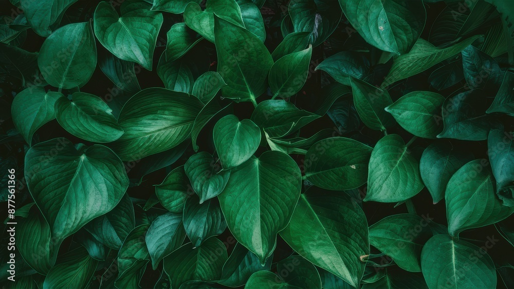 A close up of a large green plant with many leaves, AI