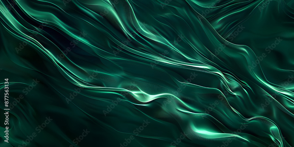 Dark Green Wavy Abstract background Dark Green Wavy Abstract background