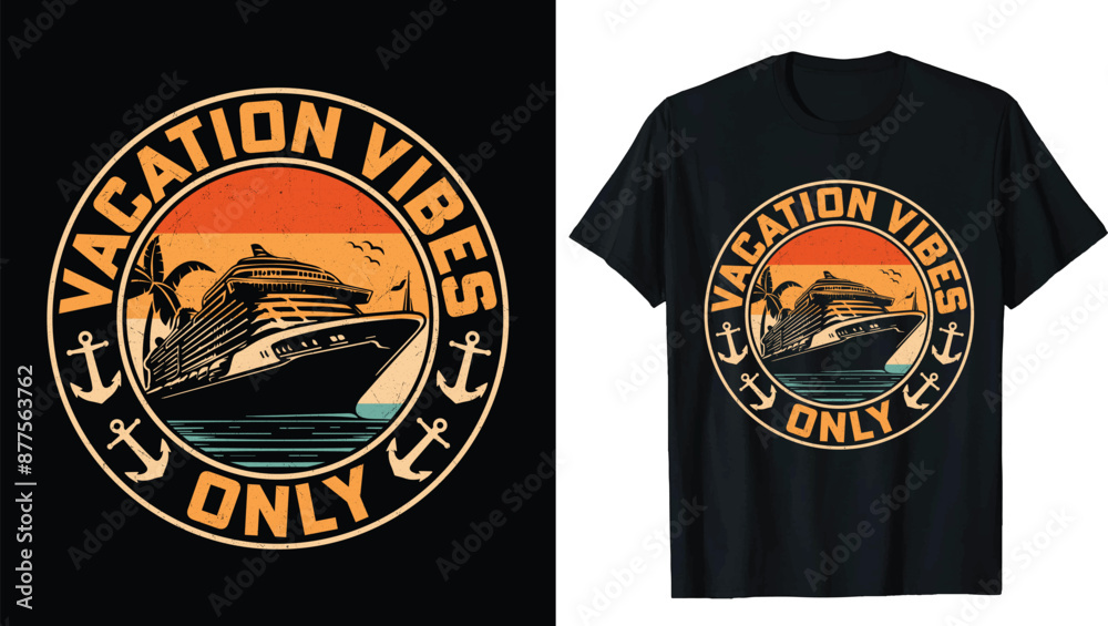 Fototapeta premium Cruise T-shirts, Husband, and wife shirts, Family Cruise 2024 T-Shirt, Group Cruise T-Shirt, Funny Cruise Shirts, Cruise Squad, Cruise Travel T Shirt, Family Cruise Squad 2024