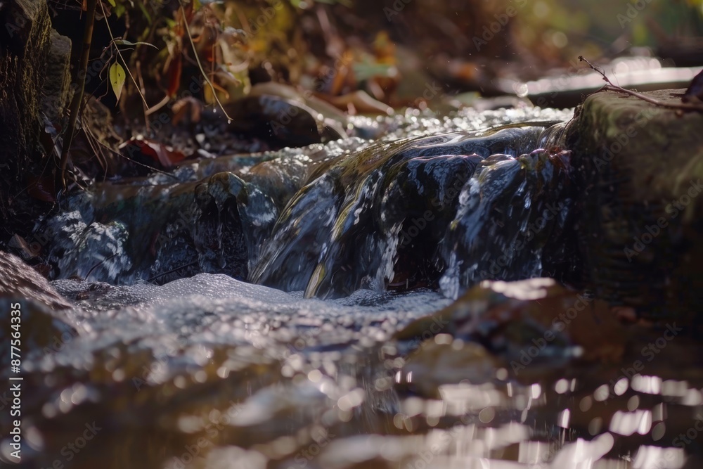A soothing, minimalist video of a flowing stream A soothing, minimalist video of a flowing stream