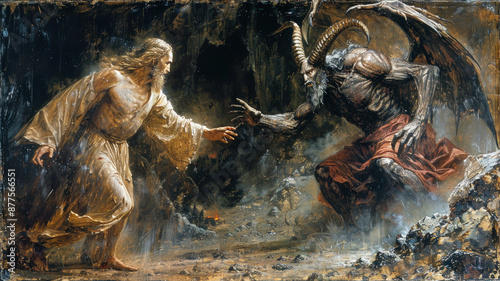 Epic Battle Between Good and Evil: Jesus Confronts Satan