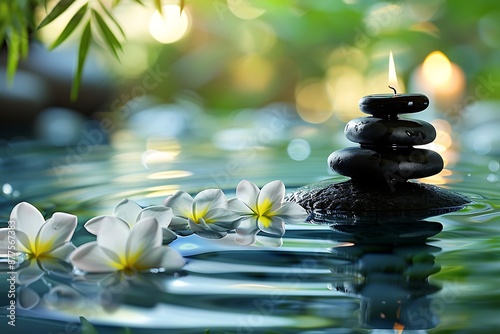 A background with a ripple effect in a tranquil pond for a spa website's services section photo