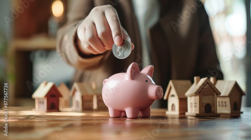 A piggy bank and coin photo