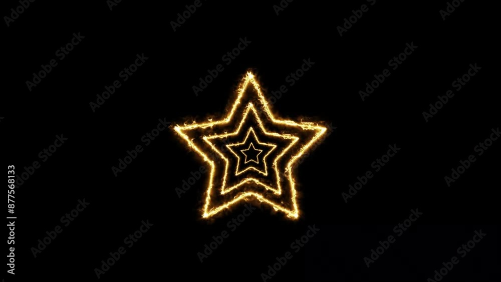 Five fiery stars that appear from small to large, perfect for the background Five fiery stars that appear from small to large, perfect for the background